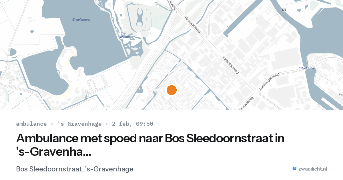 Ambulance met spoed naar Bos Sleedoornstraat in 's-Gravenhage — 2 feb 2026