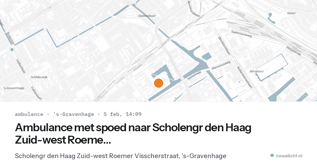 Ambulance met spoed naar Scholengr den Haag Zuid-west Roemer Visscherstraat in 's-Gravenhage — 5 feb 2026