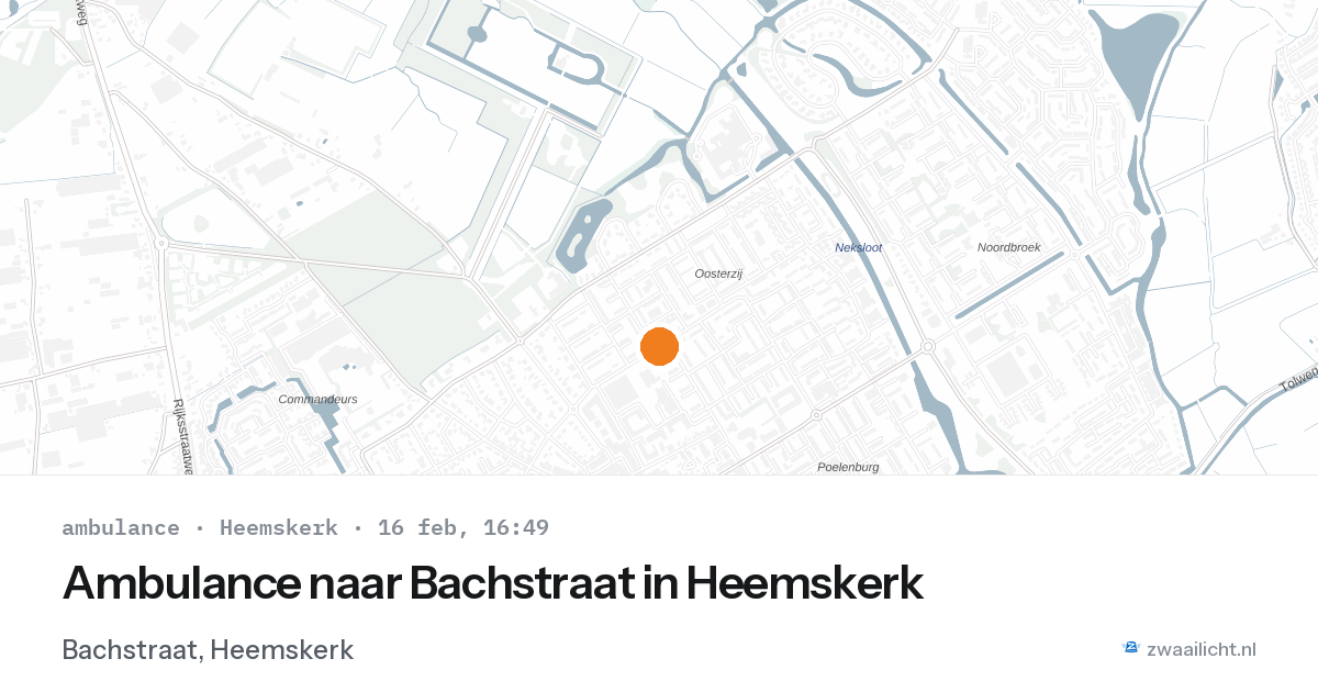 Ambulance naar Bachstraat in Heemskerk — 16 feb 2026