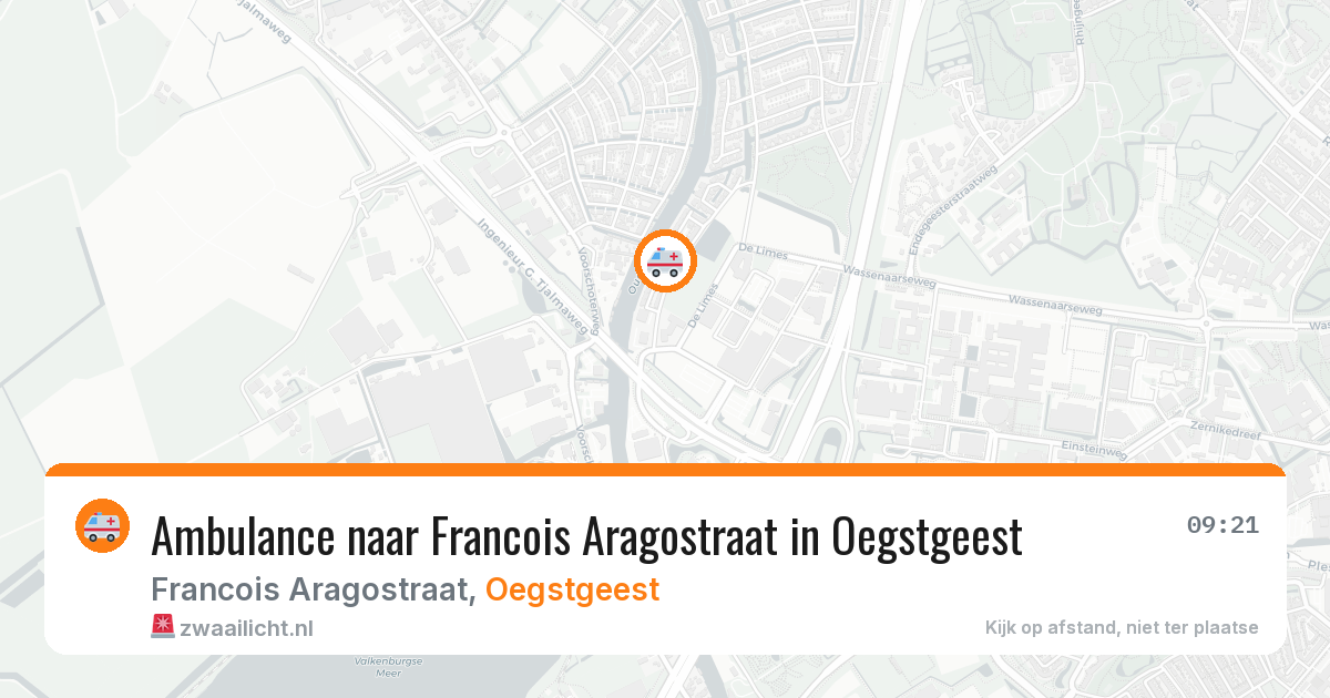 Ambulance naar Francois Aragostraat in Oegstgeest — 12 mei 2026
