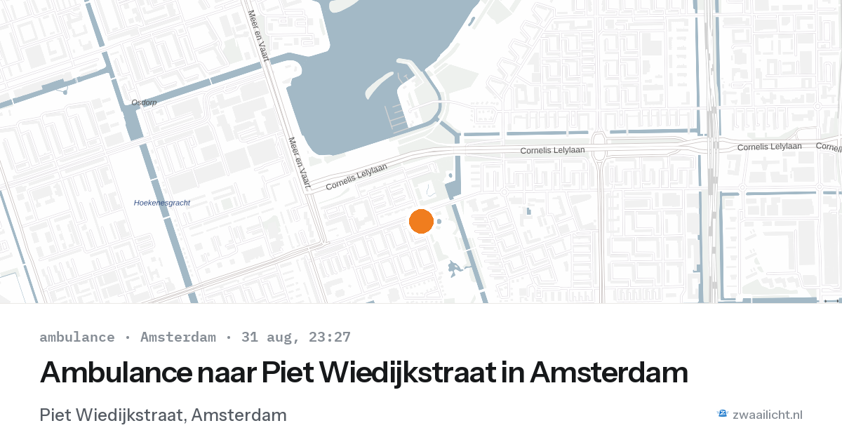 Ambulance naar Piet Wiedijkstraat in Amsterdam — 31 aug 2026