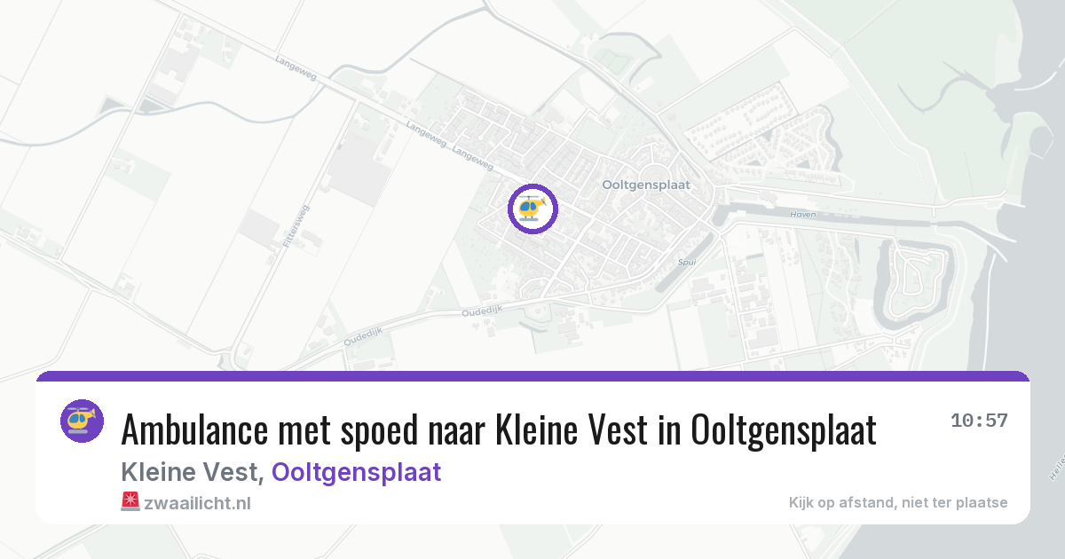Ambulance met spoed naar Kleine Vest in Ooltgensplaat — 11 jul 2026