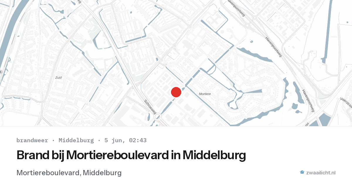 Brand bij Mortiereboulevard in Middelburg — 5 jun 2026