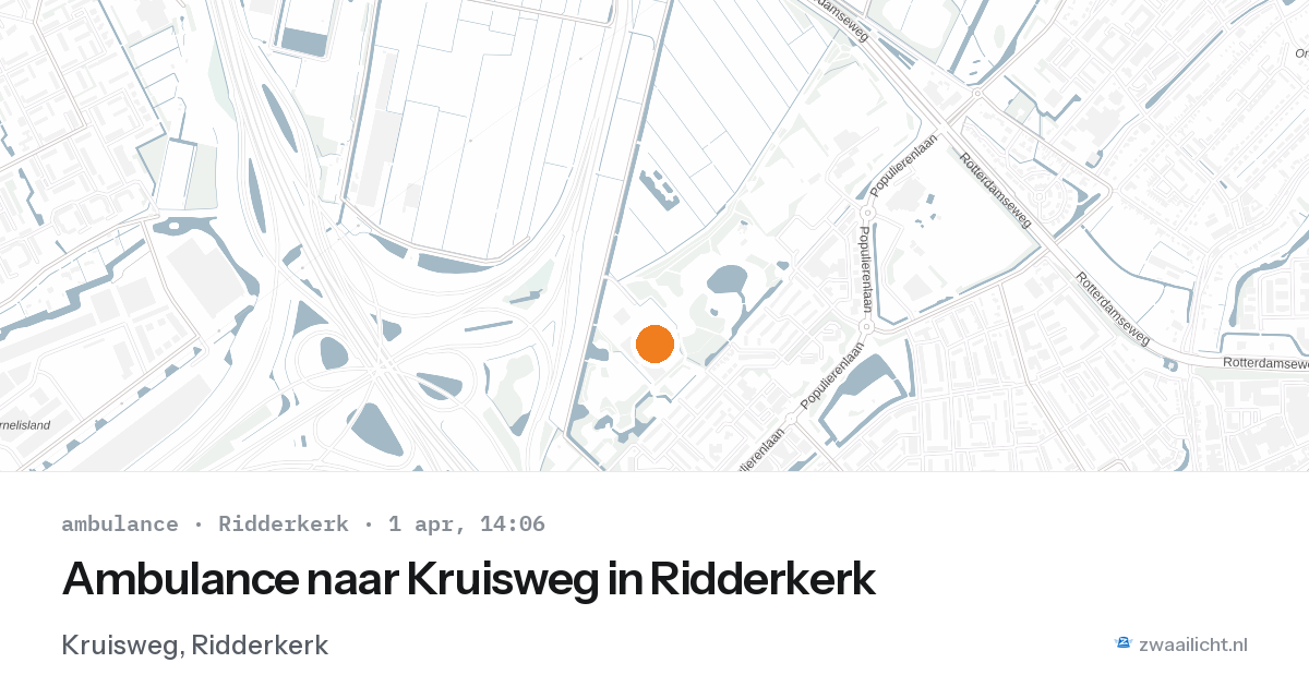 Ambulance naar Kruisweg in Ridderkerk — 1 apr 2026
