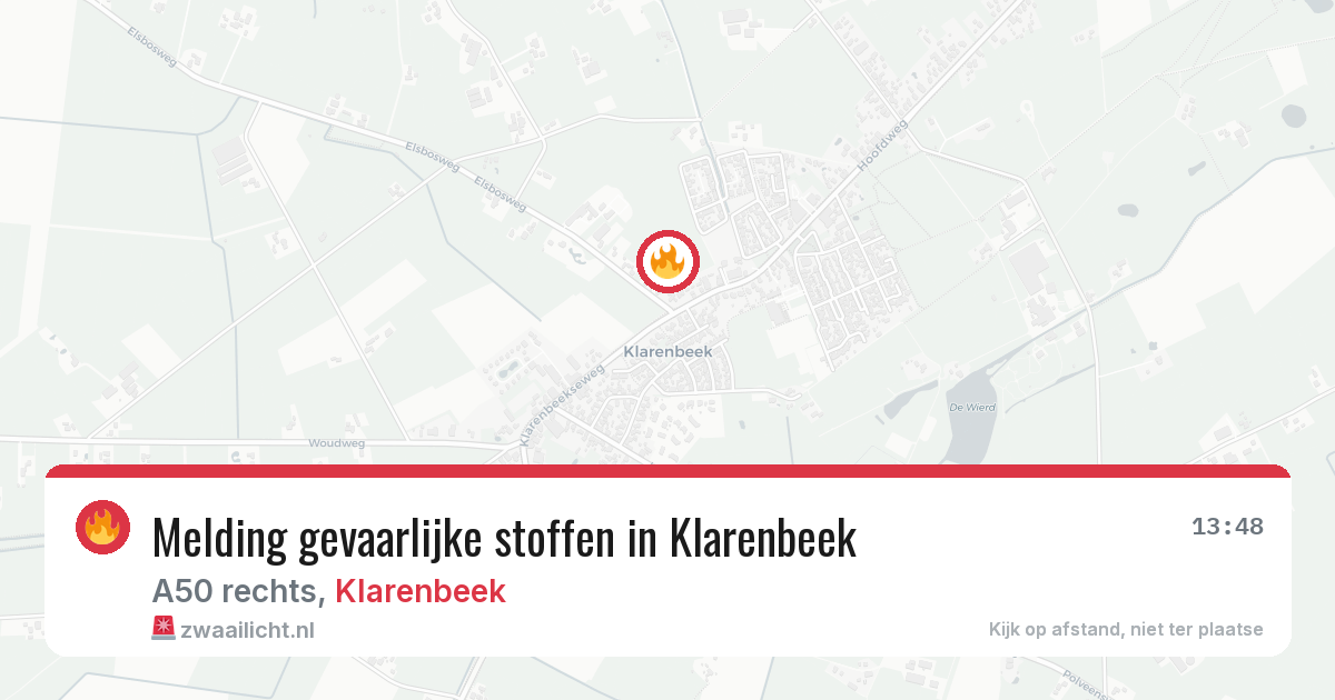 Melding gevaarlijke stoffen in Klarenbeek — 28 jun 2026