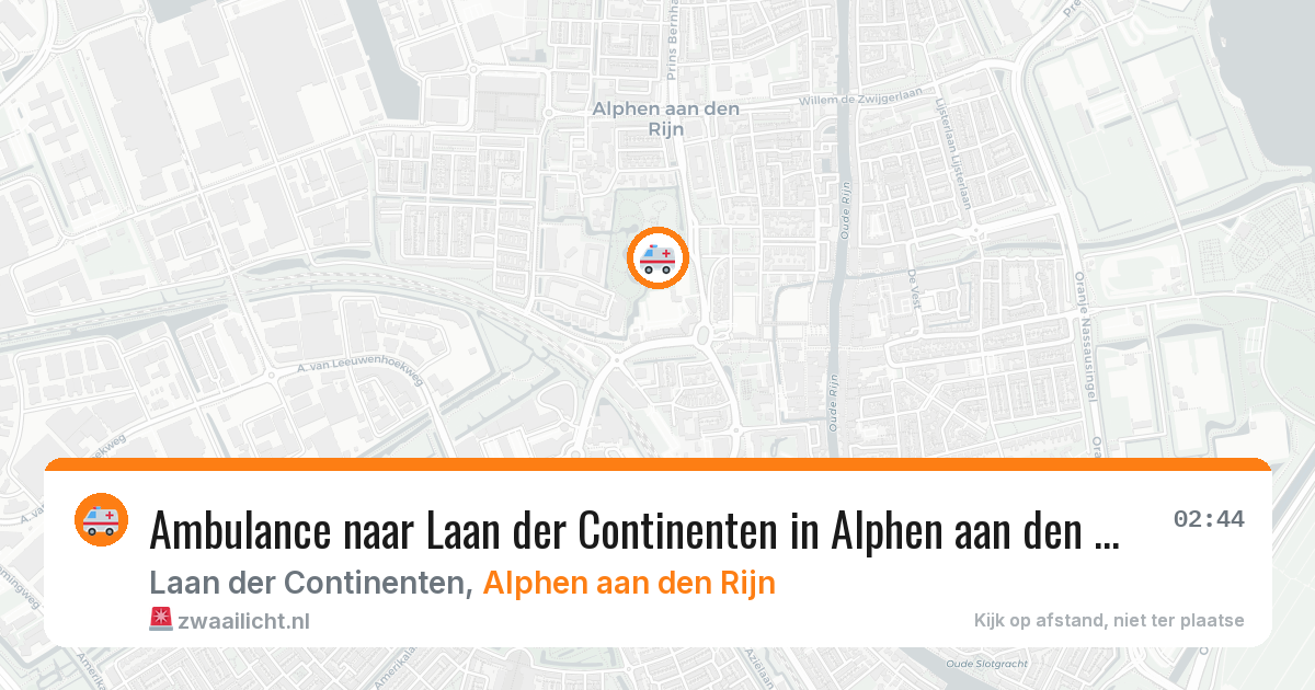 Ambulance naar Laan der Continenten in Alphen aan den Rijn — 5 aug 2026