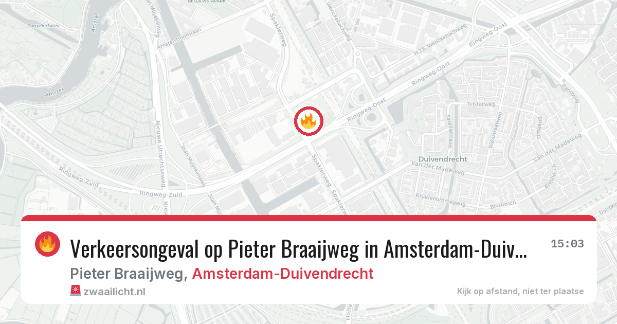 Verkeersongeval op Pieter Braaijweg in Amsterdam-Duivendrecht — 11 jun 2026