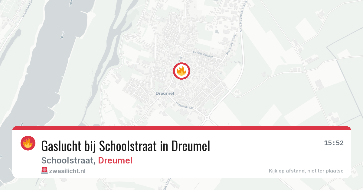 Gaslucht bij Schoolstraat in Dreumel — 15 apr 2026