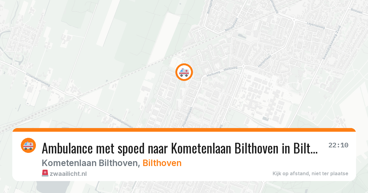 Ambulance met spoed naar Kometenlaan Bilthoven in Bilthoven — 30 jun 2026