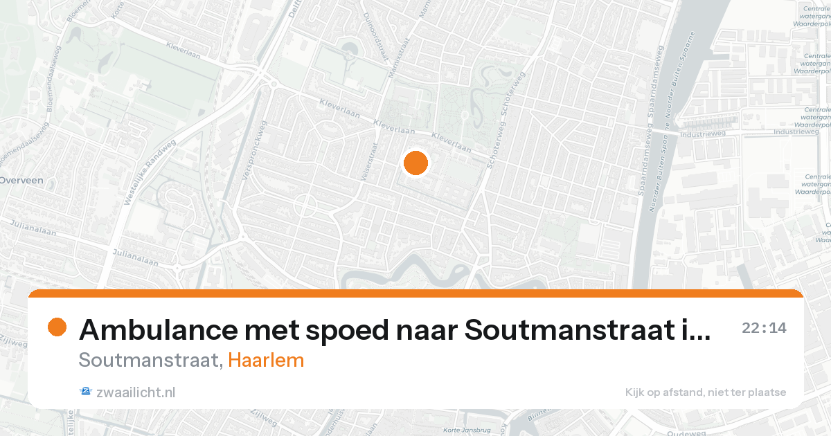 Ambulance met spoed naar Soutmanstraat in Haarlem — 16 aug 2026
