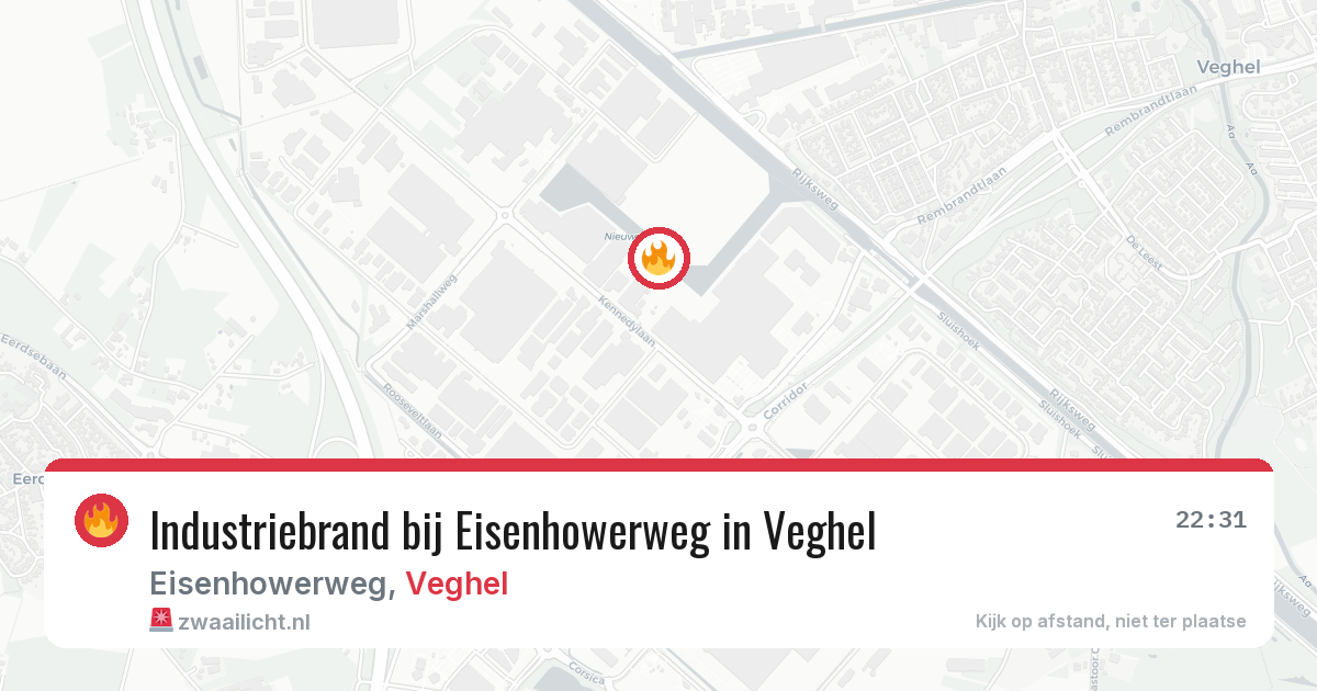 Industriebrand bij Eisenhowerweg in Veghel — 4 aug 2026