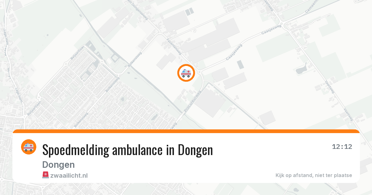Spoedmelding ambulance in Dongen — 12 aug 2026