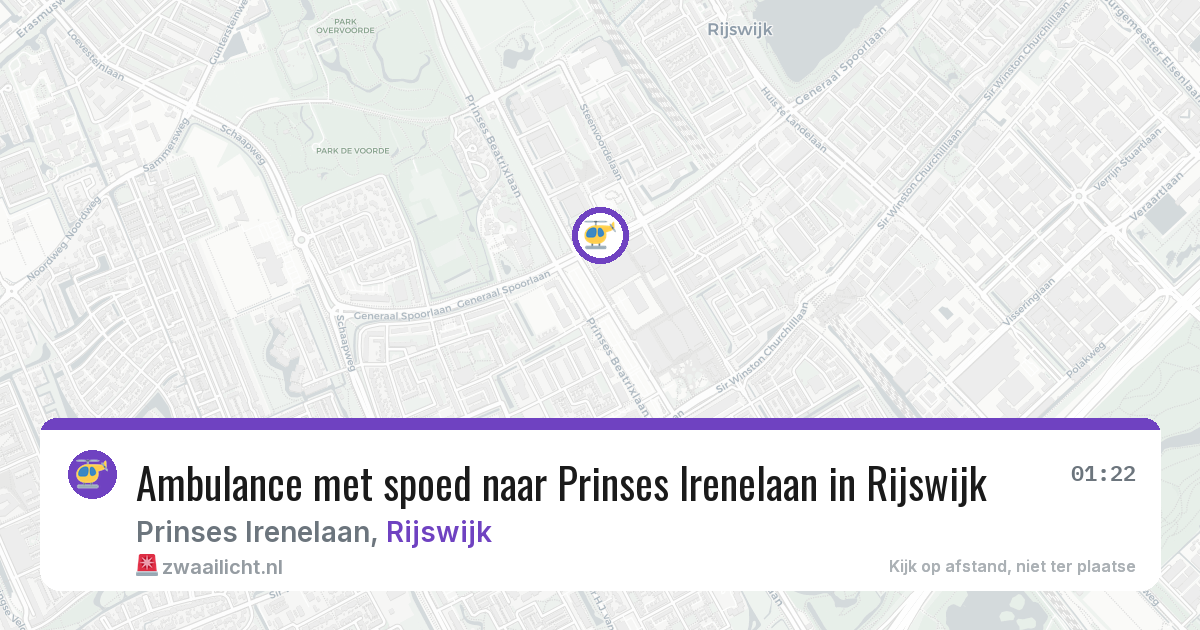 Ambulance met spoed naar Prinses Irenelaan in Rijswijk — 22 mei 2026