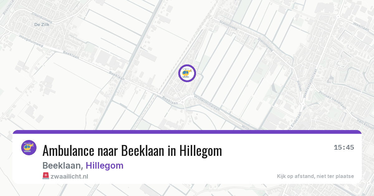 Ambulance naar Beeklaan in Hillegom — 25 apr 2026