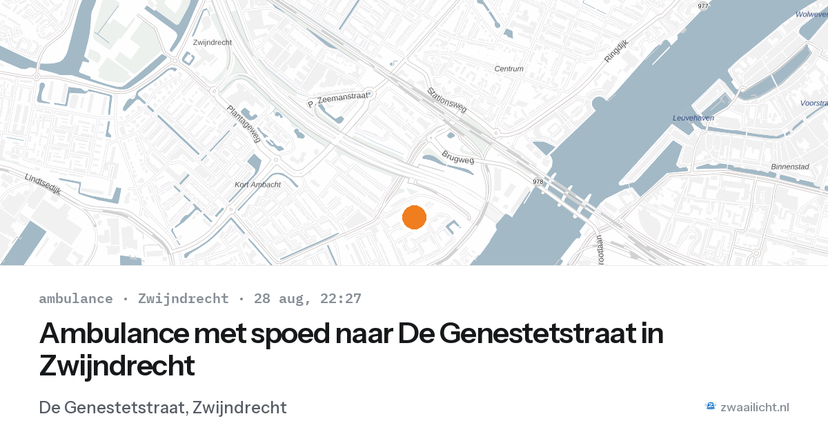 Ambulance met spoed naar De Genestetstraat in Zwijndrecht — 28 aug 2026