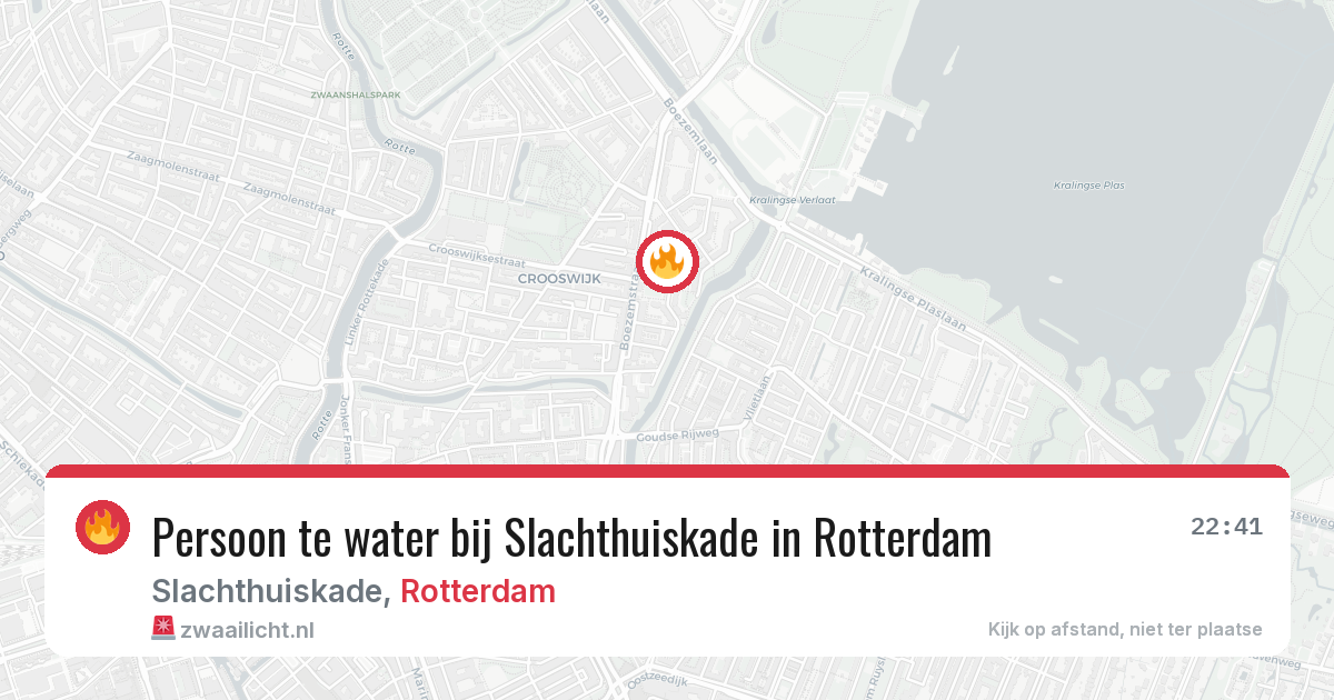Persoon te water bij Slachthuiskade in Rotterdam — 7 aug 2026
