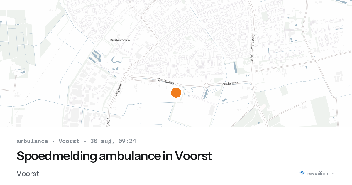 Spoedmelding ambulance in Voorst — 30 aug 2026