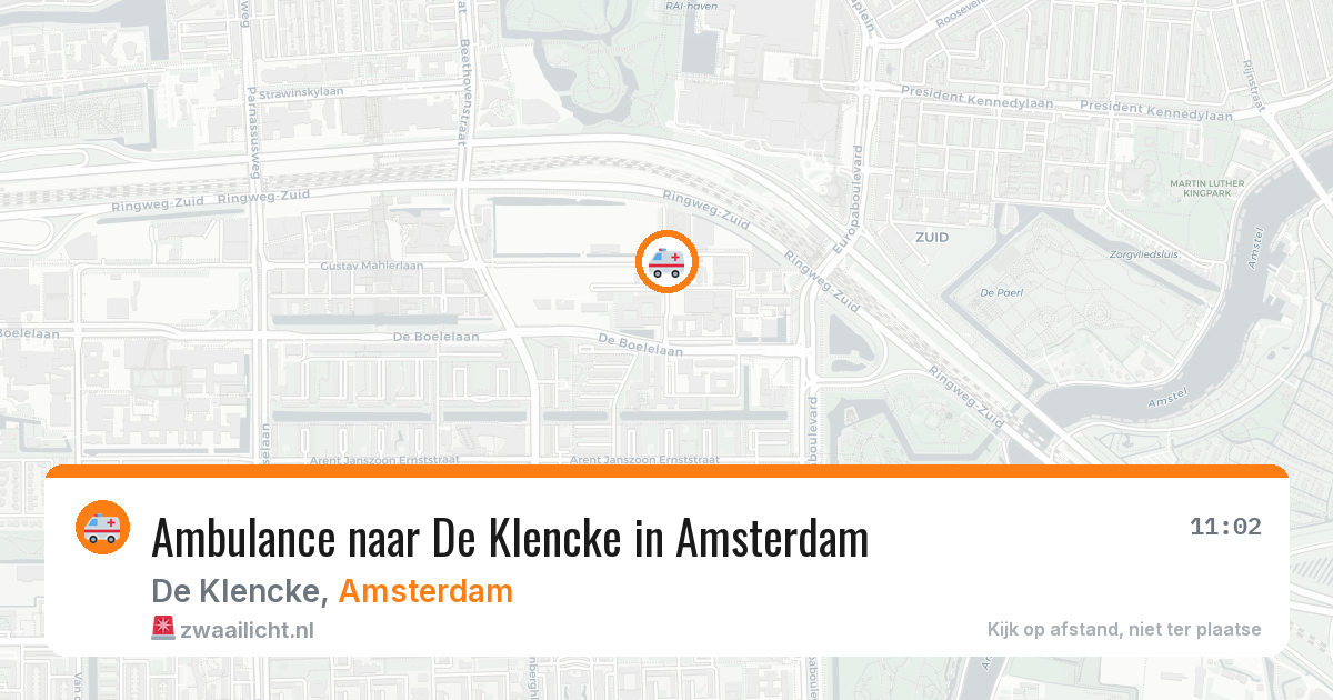 Ambulance naar De Klencke in Amsterdam — 2 mrt 2026