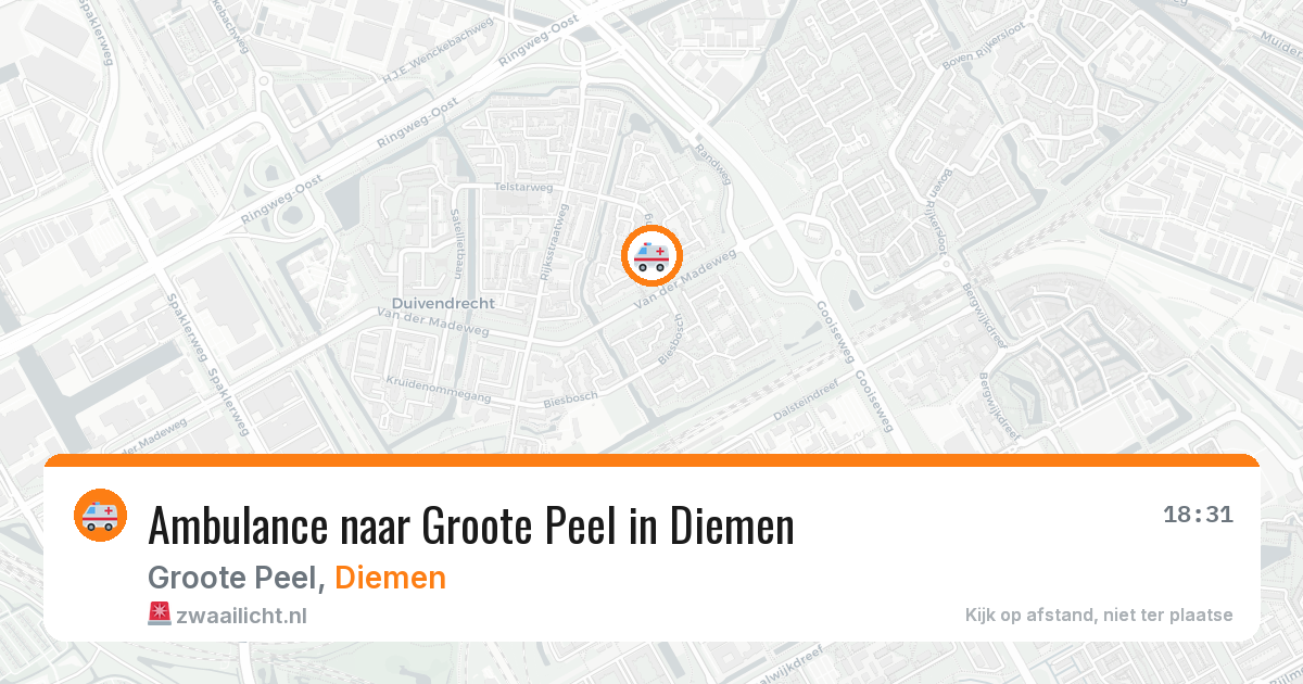 Ambulance naar Groote Peel in Diemen — 20 apr 2026