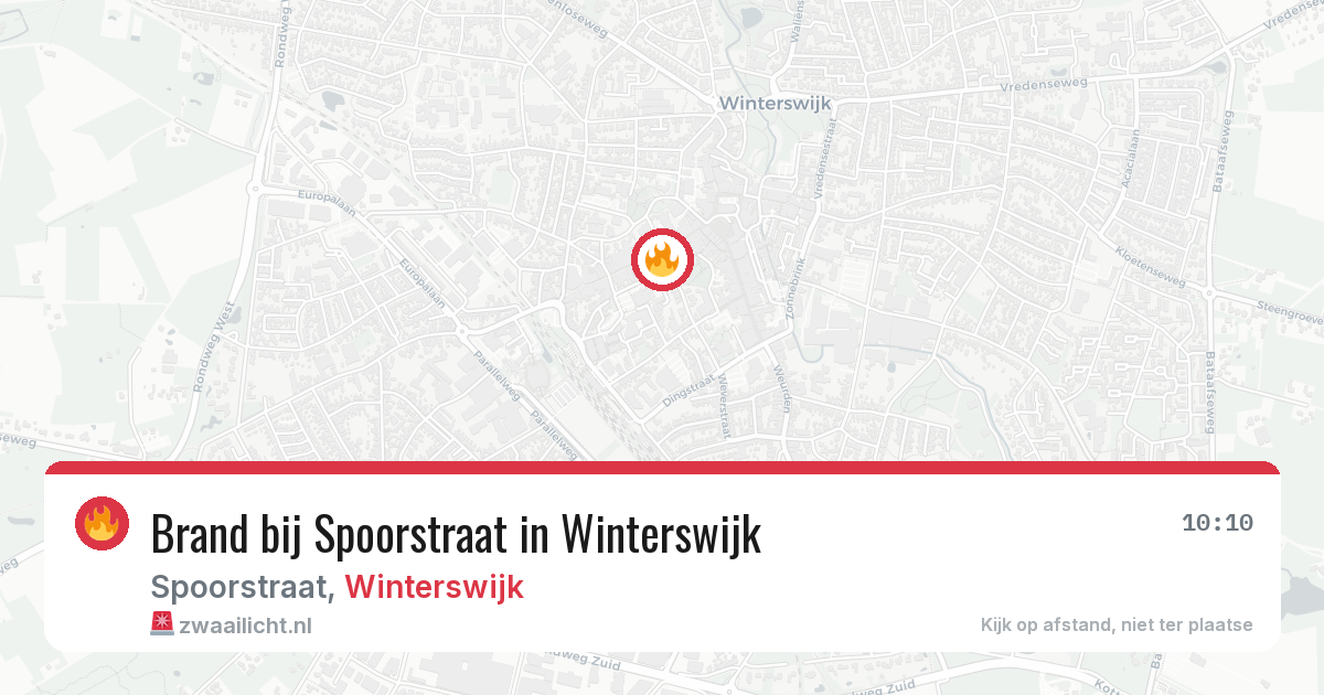 Brand bij Spoorstraat in Winterswijk — 19 jun 2026