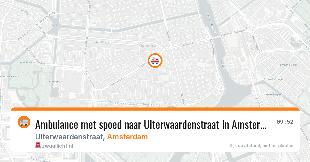 Ambulance met spoed naar Uiterwaardenstraat in Amsterdam — 3 aug 2026