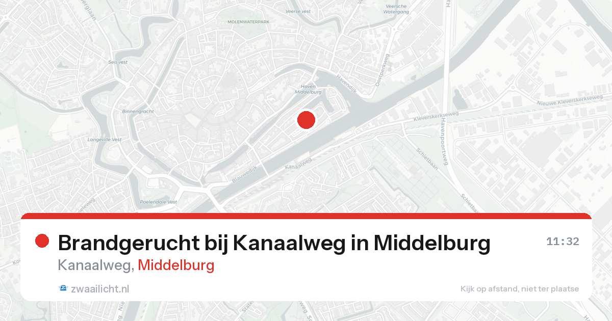 Brandgerucht bij Kanaalweg in Middelburg — 18 aug 2026