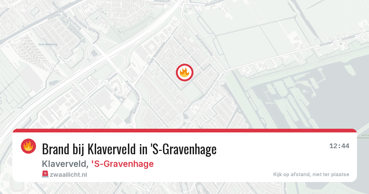Brand bij Klaverveld in 'S-Gravenhage — 2 aug 2026