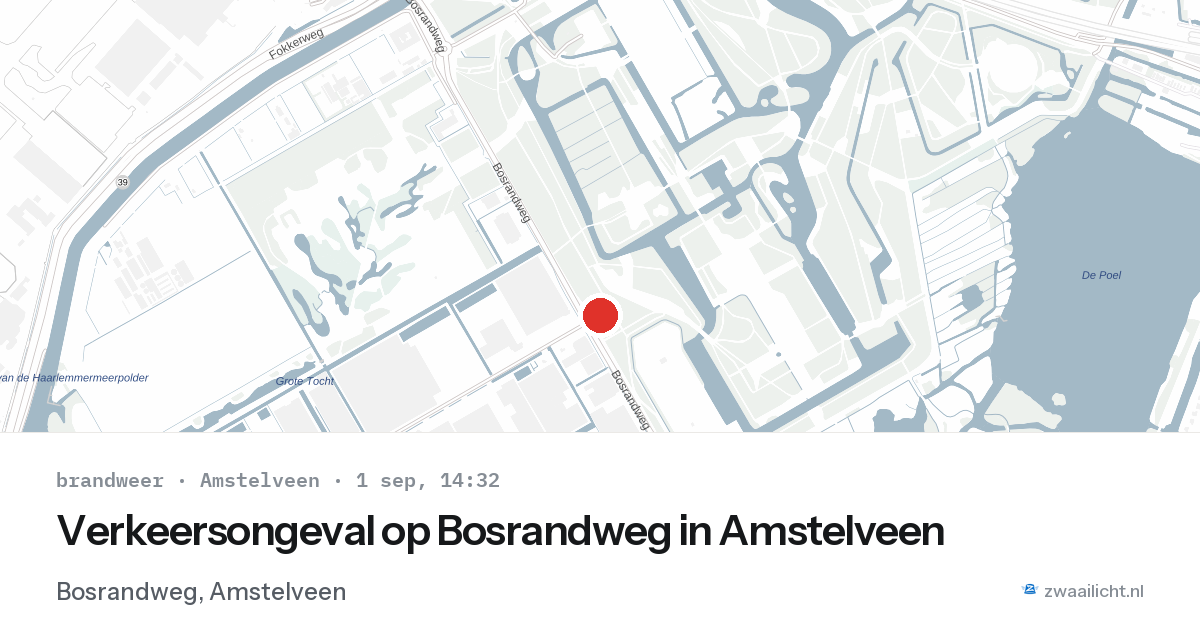 Verkeersongeval op Bosrandweg in Amstelveen — 1 sep 2026