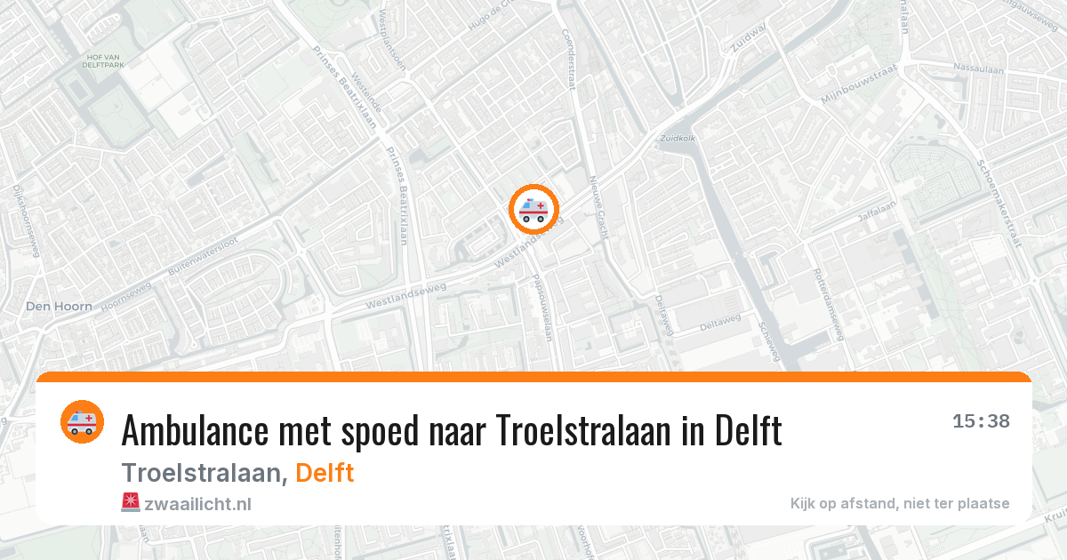 Ambulance met spoed naar Troelstralaan in Delft — 4 apr 2026
