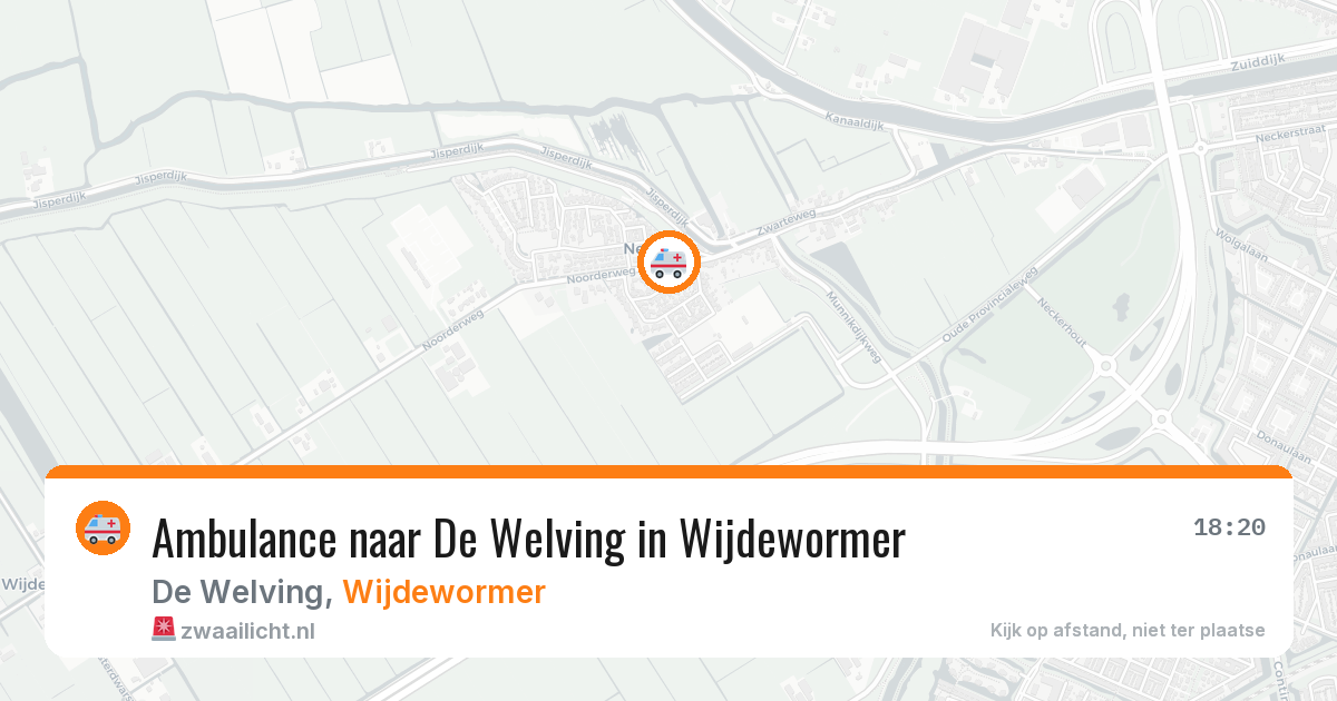 Ambulance naar De Welving in Wijdewormer — 1 apr 2026