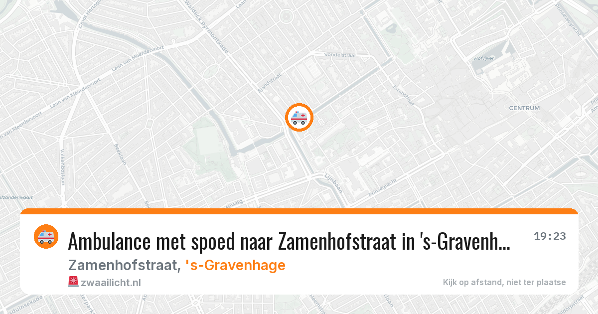 Ambulance met spoed naar Zamenhofstraat in 's-Gravenhage — 30 jun 2026