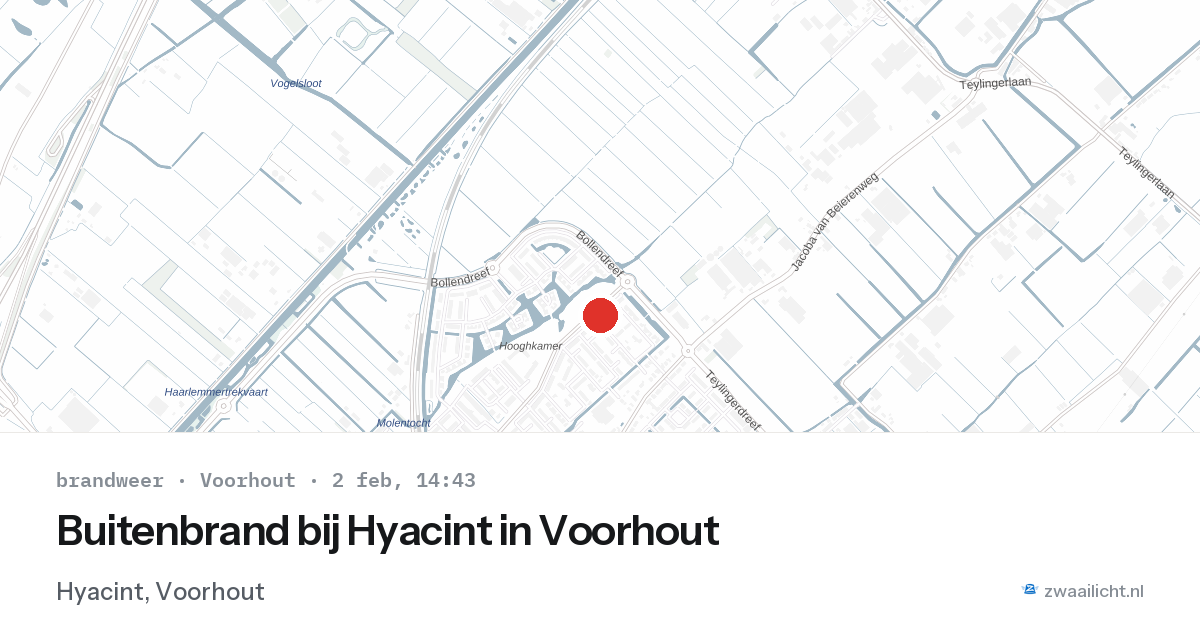 Buitenbrand bij Hyacint in Voorhout — 2 feb 2026
