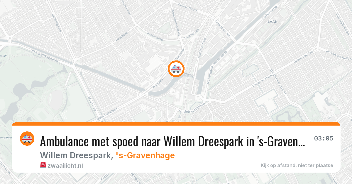 Ambulance met spoed naar Willem Dreespark in 's-Gravenhage — 13 aug 2026