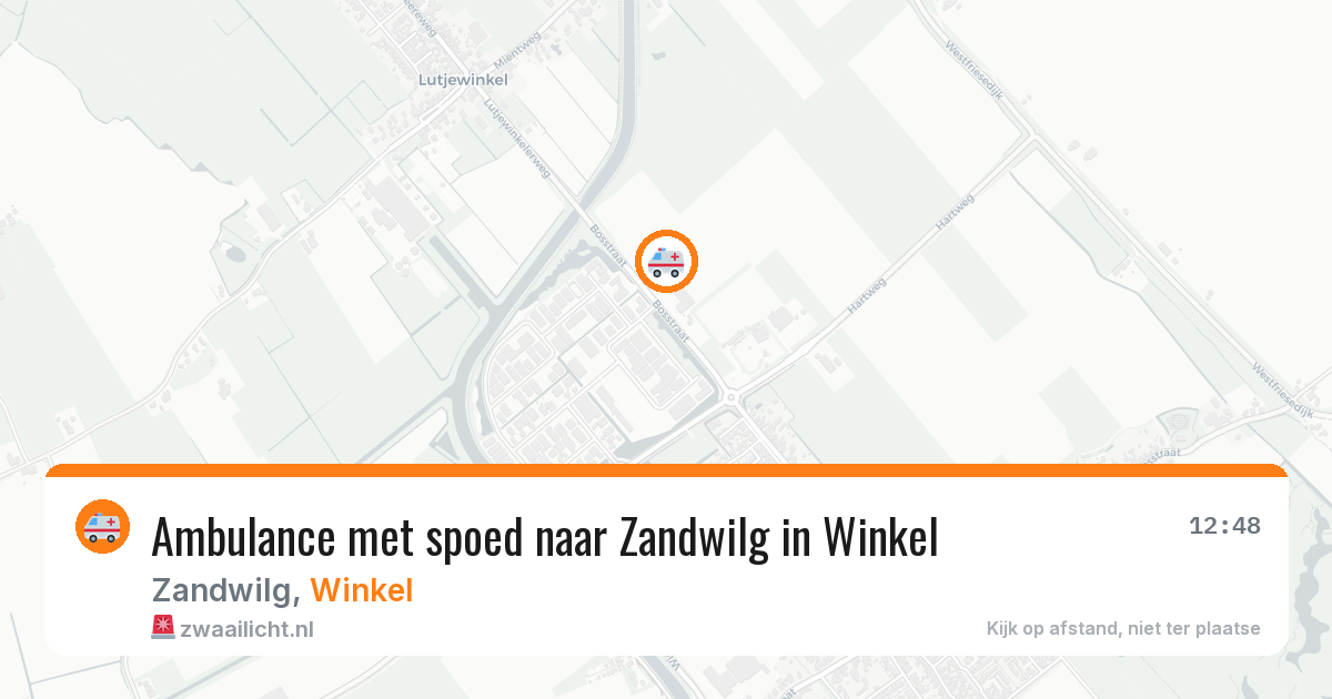 Ambulance met spoed naar Zandwilg in Winkel — 14 mrt 2026