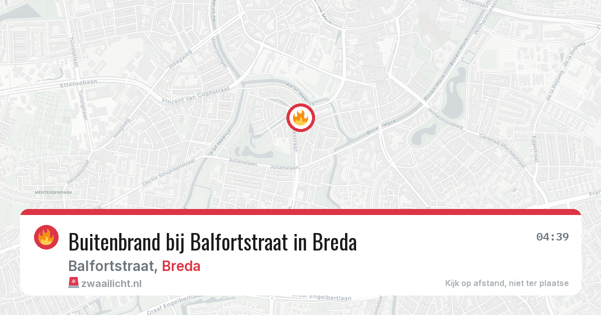 Buitenbrand bij Balfortstraat in Breda — 1 aug 2026