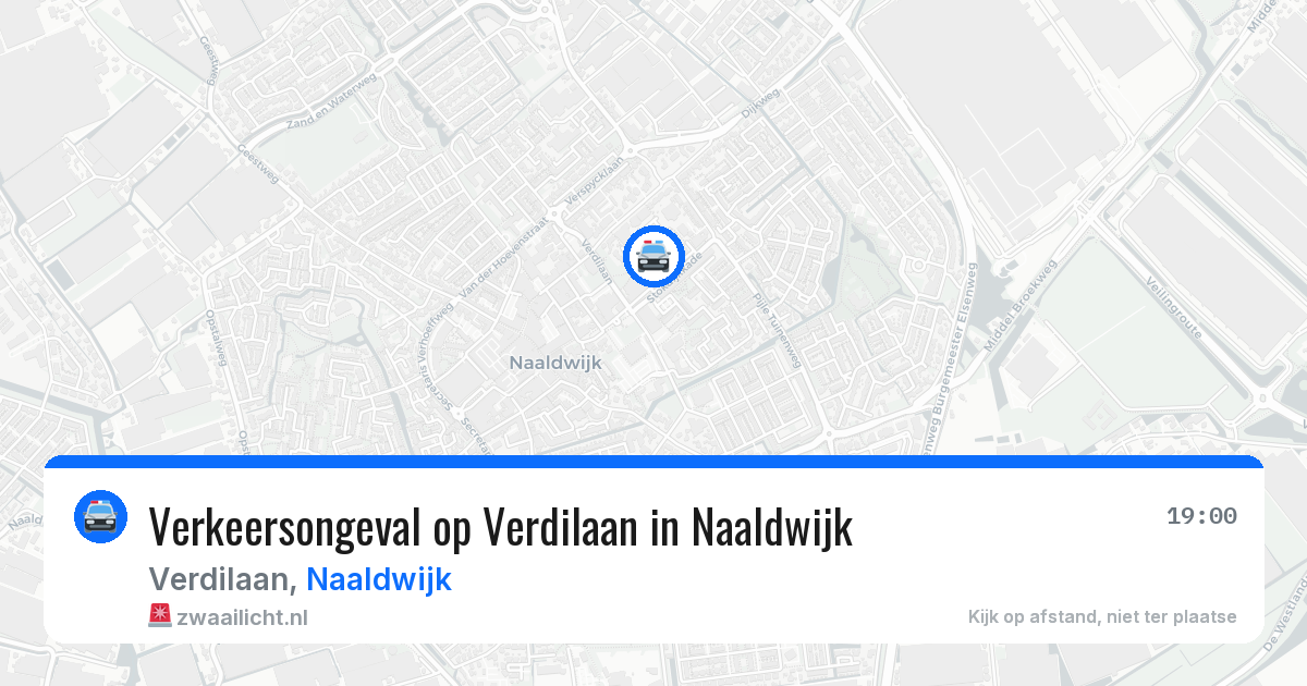 Verkeersongeval op Verdilaan in Naaldwijk — 27 jul 2026