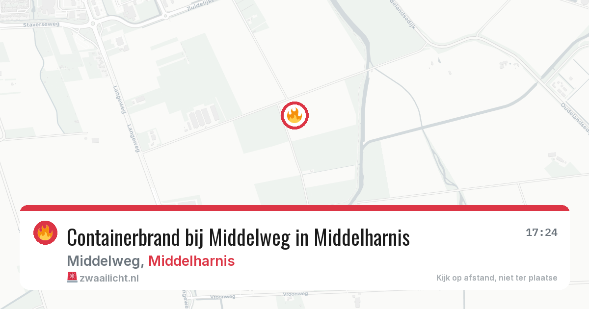 Containerbrand bij Middelweg in Middelharnis — 8 jun 2026