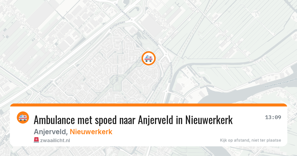 Ambulance met spoed naar Anjerveld in Nieuwerkerk — 23 mrt 2026