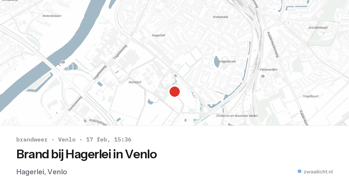 Brand bij Hagerlei in Venlo — 17 feb 2026