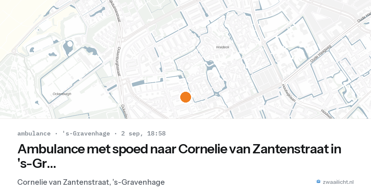 Ambulance met spoed naar Cornelie van Zantenstraat in 's-Gravenhage — 2 sep 2026
