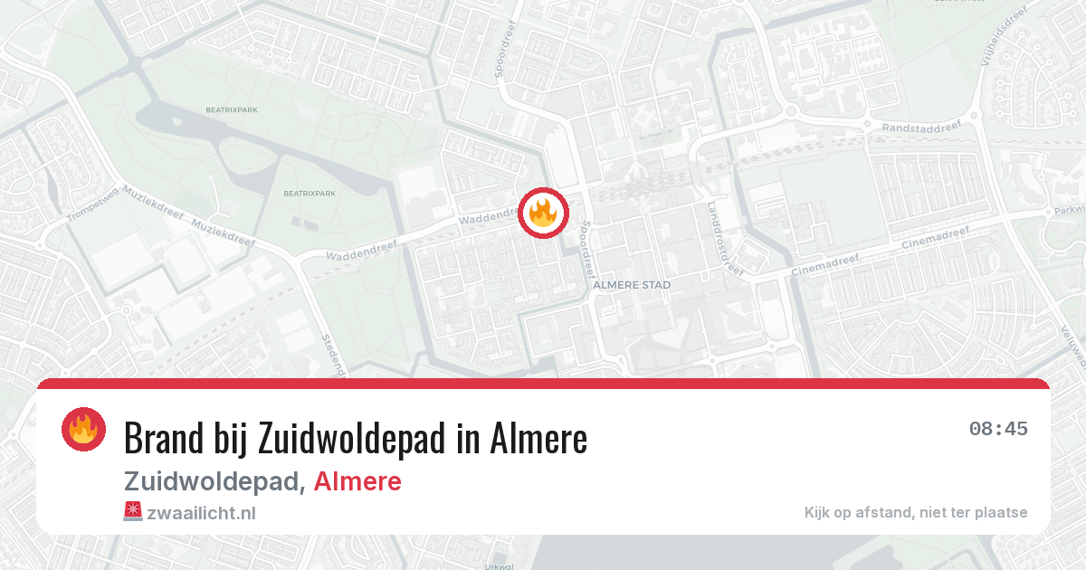 Brand bij Zuidwoldepad in Almere — 22 jun 2026