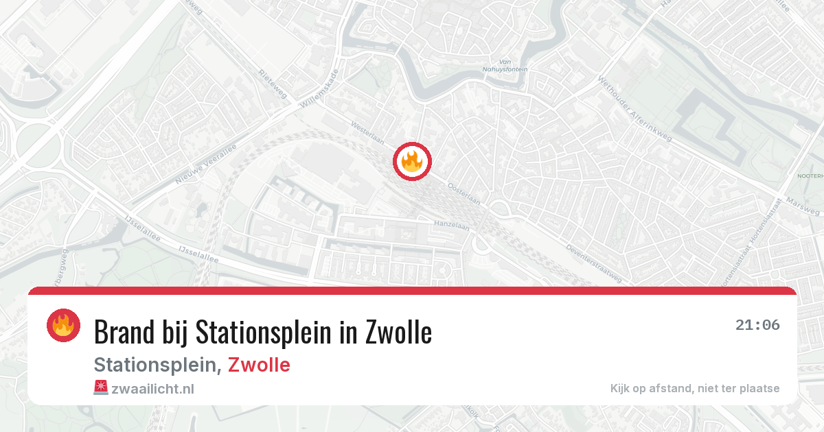 Brand bij Stationsplein in Zwolle — 5 mrt 2026