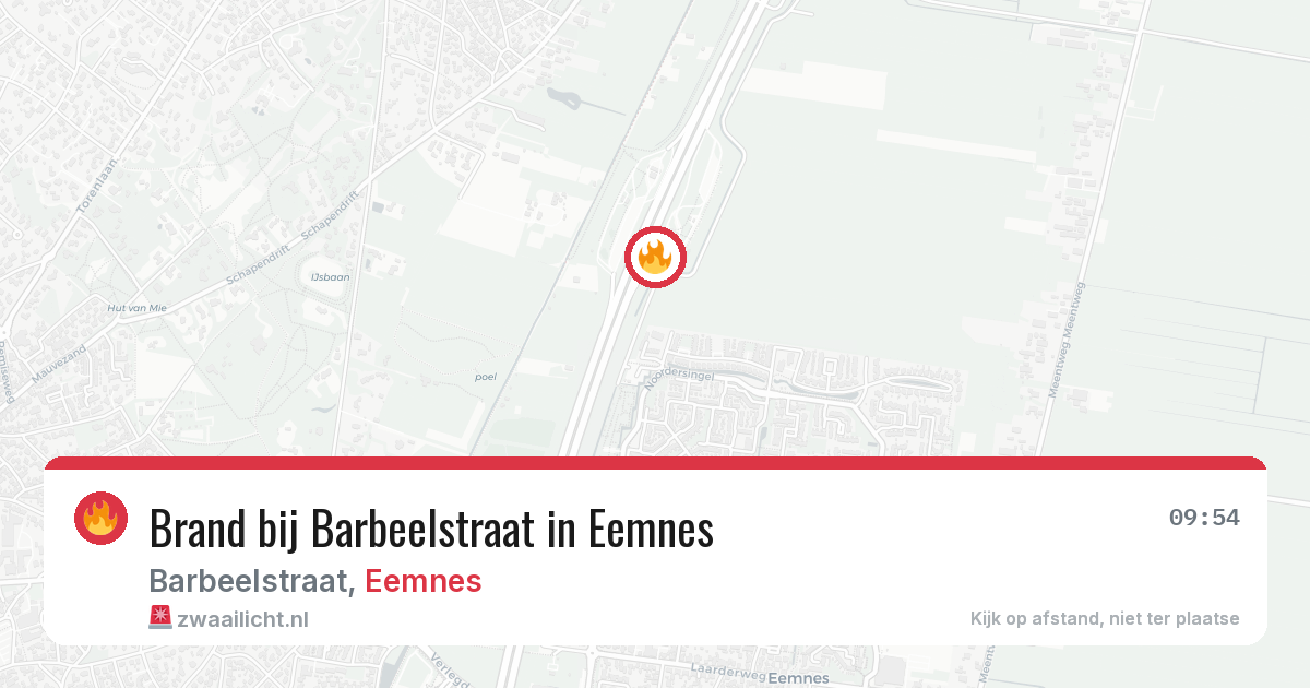 Brand bij Barbeelstraat in Eemnes — 12 aug 2026