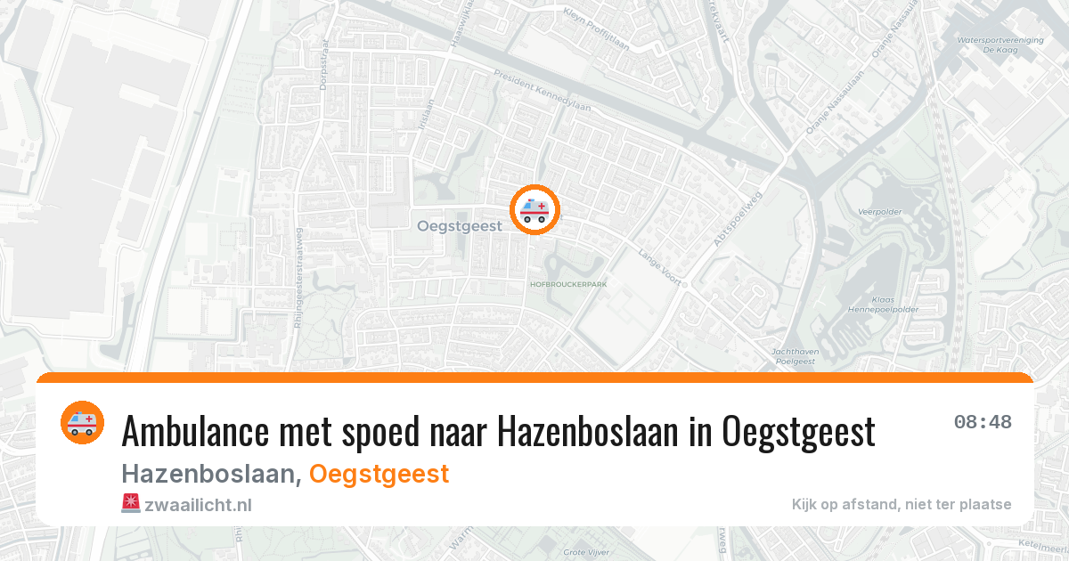 Ambulance met spoed naar Hazenboslaan in Oegstgeest — 31 jul 2026