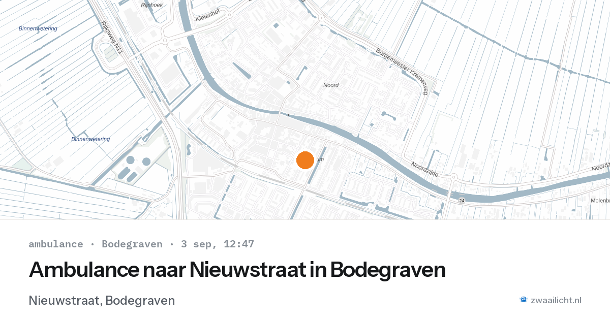 Ambulance naar Nieuwstraat in Bodegraven — 3 sep 2026