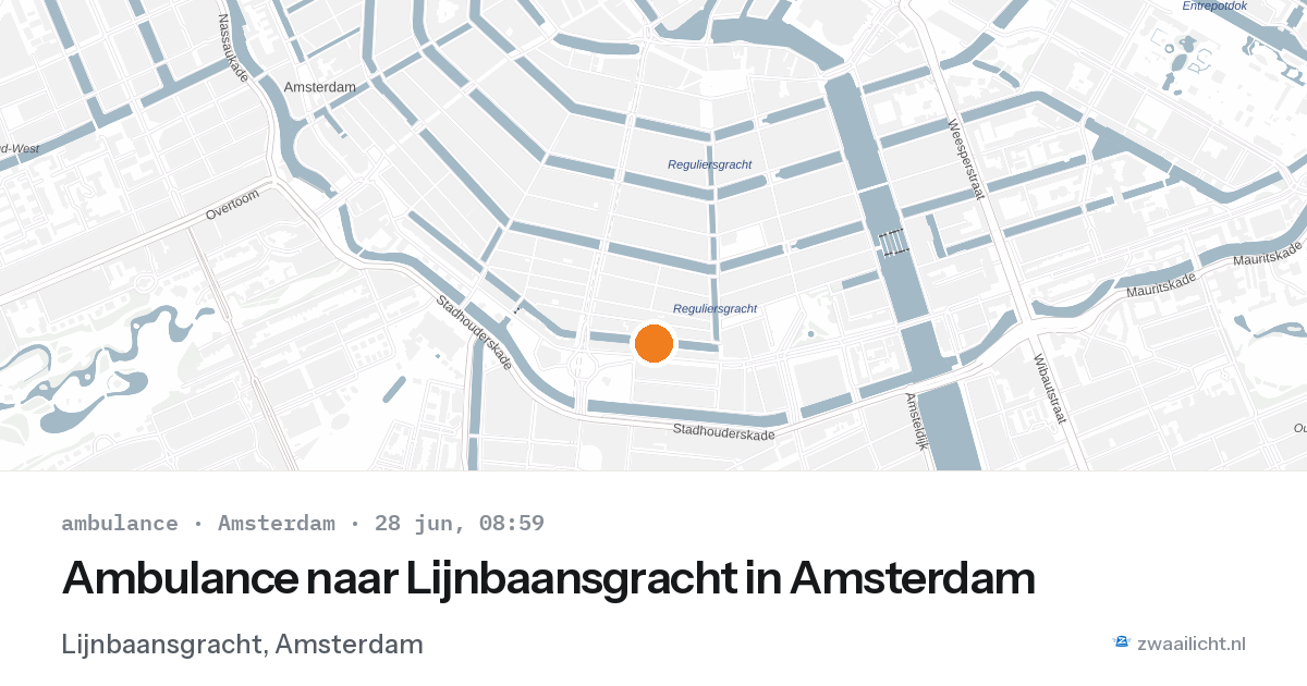 Ambulance naar Lijnbaansgracht in Amsterdam — 28 jun 2026