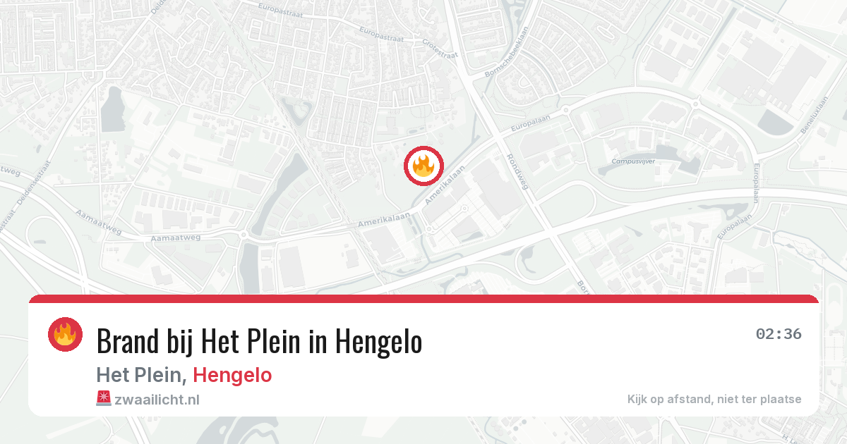 Brand bij Het Plein in Hengelo — 22 jun 2026