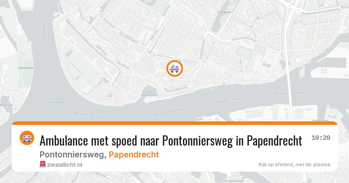 Ambulance met spoed naar Pontonniersweg in Papendrecht — 20 apr 2026
