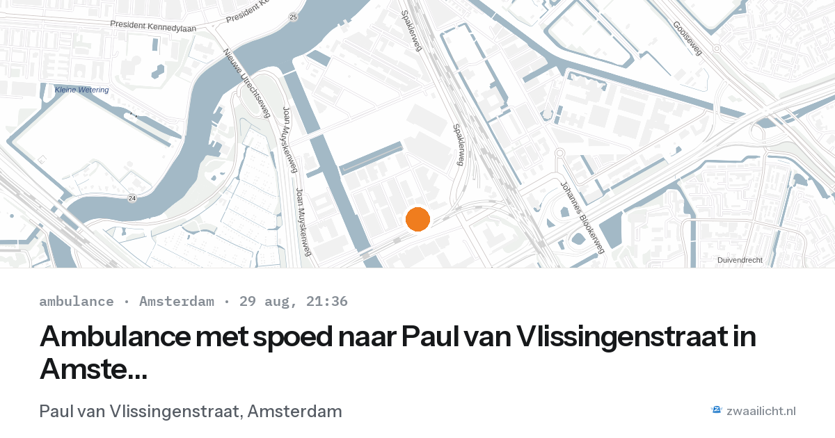 Ambulance met spoed naar Paul van Vlissingenstraat in Amsterdam — 29 aug 2026