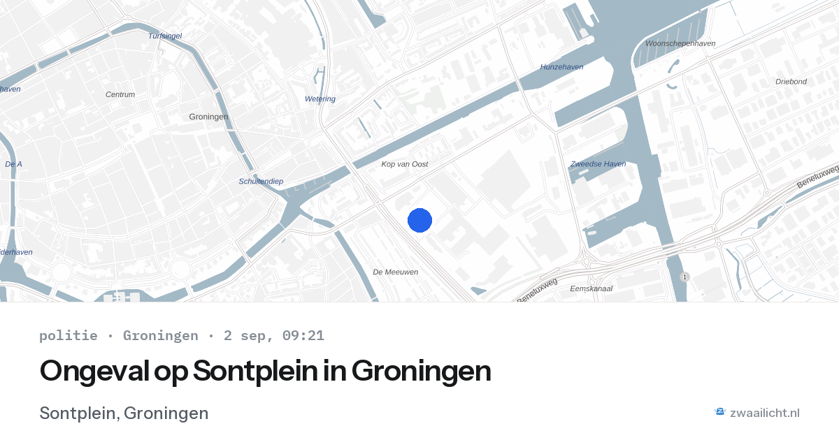 Ongeval op Sontplein in Groningen — 2 sep 2026
